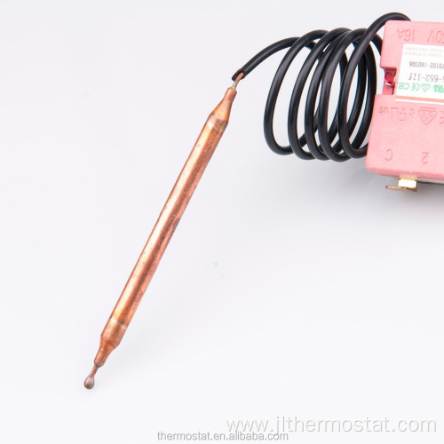 Electric water heater capillary thermostat